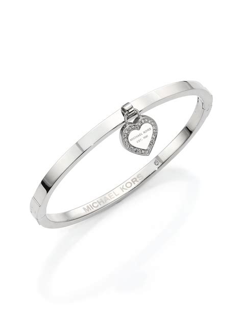 michael kors heart bracelet silver bangle|Michael Kors bracelet sale.